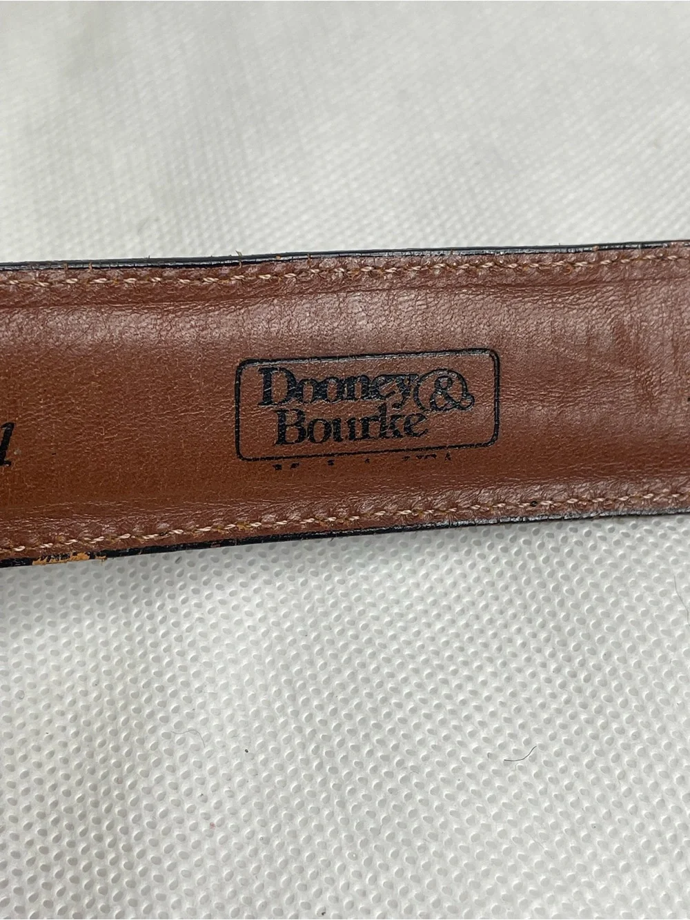 VTG USA Dooney & Bourke Curried Bridle Leather Belt Mens Size 36 Black & Brass